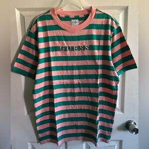 Guess Green & Pink Striped T-shirt